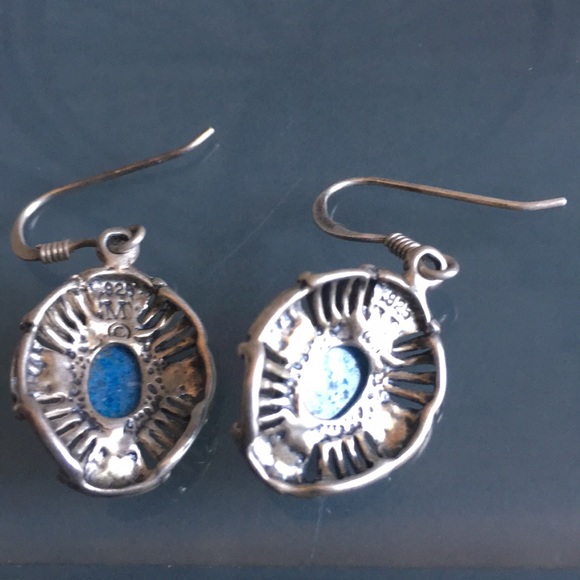 ❤️925 M Turquoise Sterling Silver Earrings❤️ - Picture 2 of 3